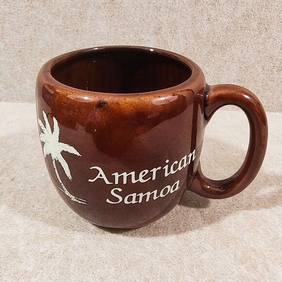American Samoa Brown Ceramic Coffee Mug - Picture 1 of 4